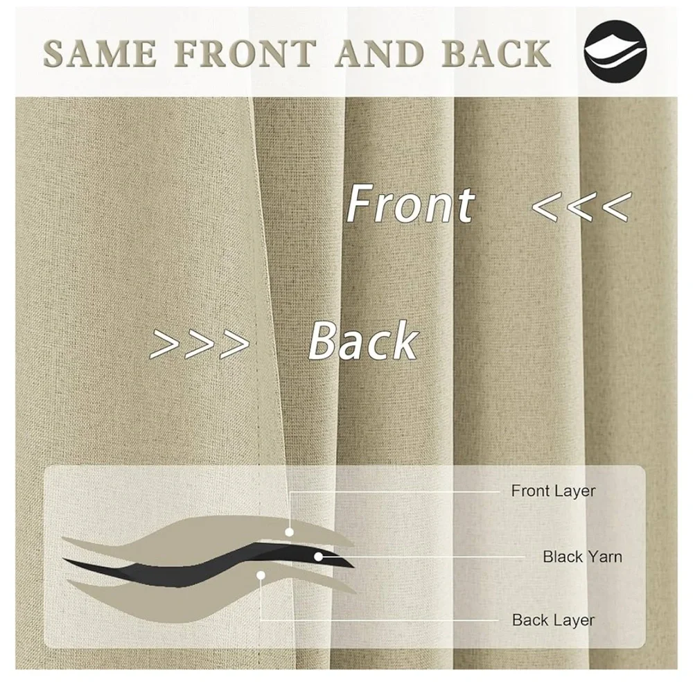 DUALIFE Oatmeal Chartreuse Blackout Drapes